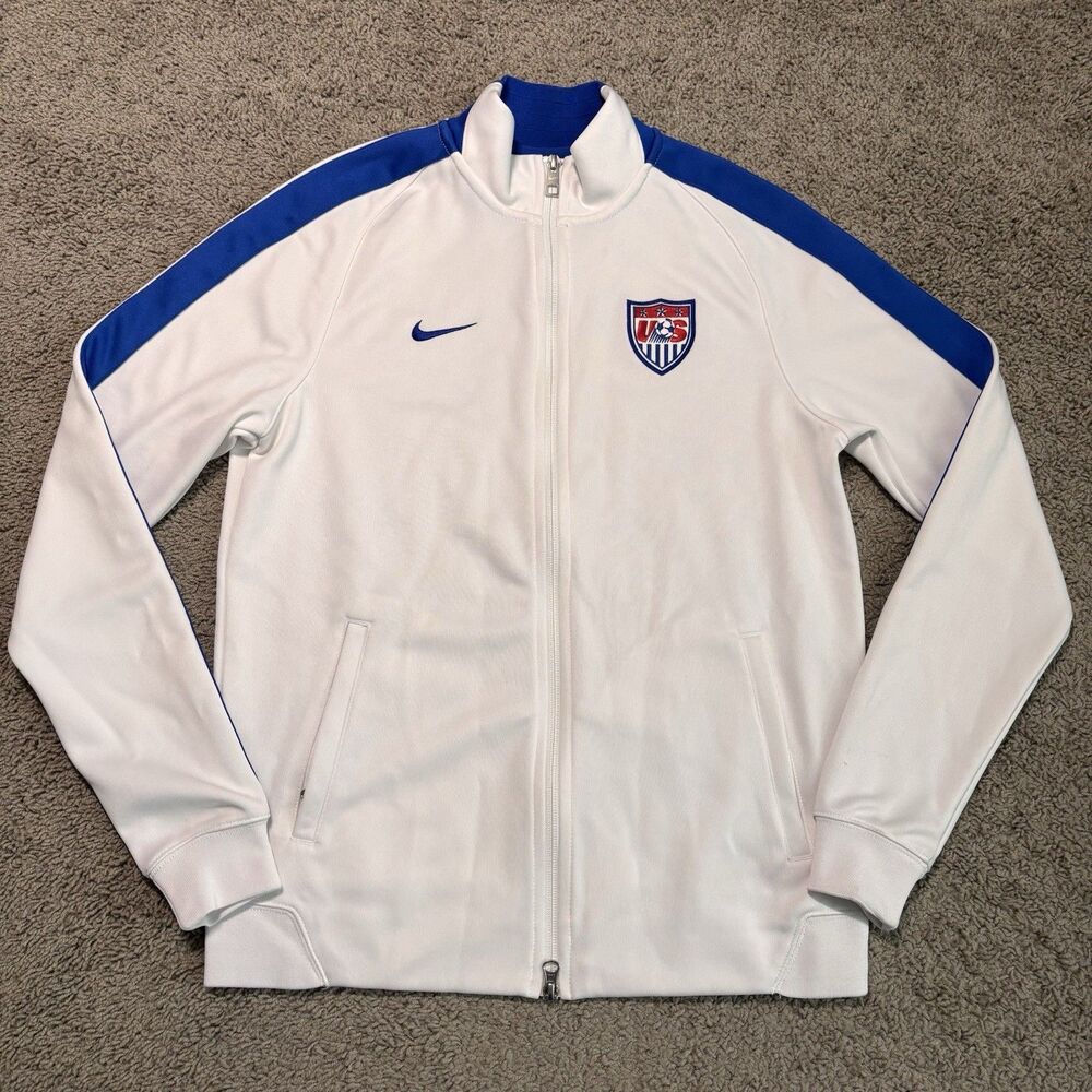 Nike N98 Authentic USA USMNT Soccer Track Jacket White Blue Men's Large 2014